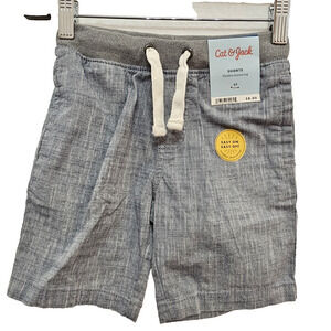 NWT Boys Shorts 5t Blue Flat Front Stretch Drawstring Waist School Summer Beach